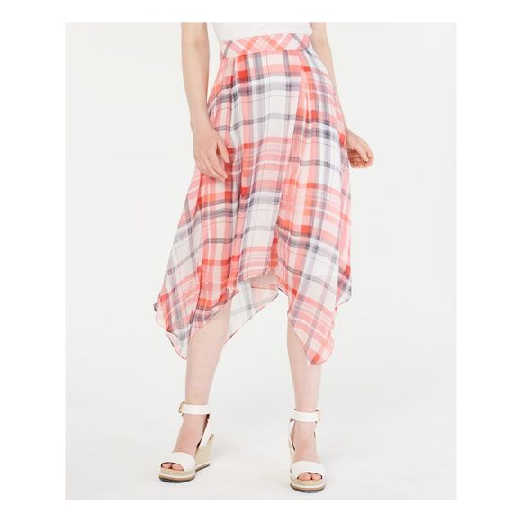 TOMMY HILFIGER Dresses & Skirts - TOMMY HILFIGER Womens Pink Plaid Below The Knee Circle Skirt Size: 14